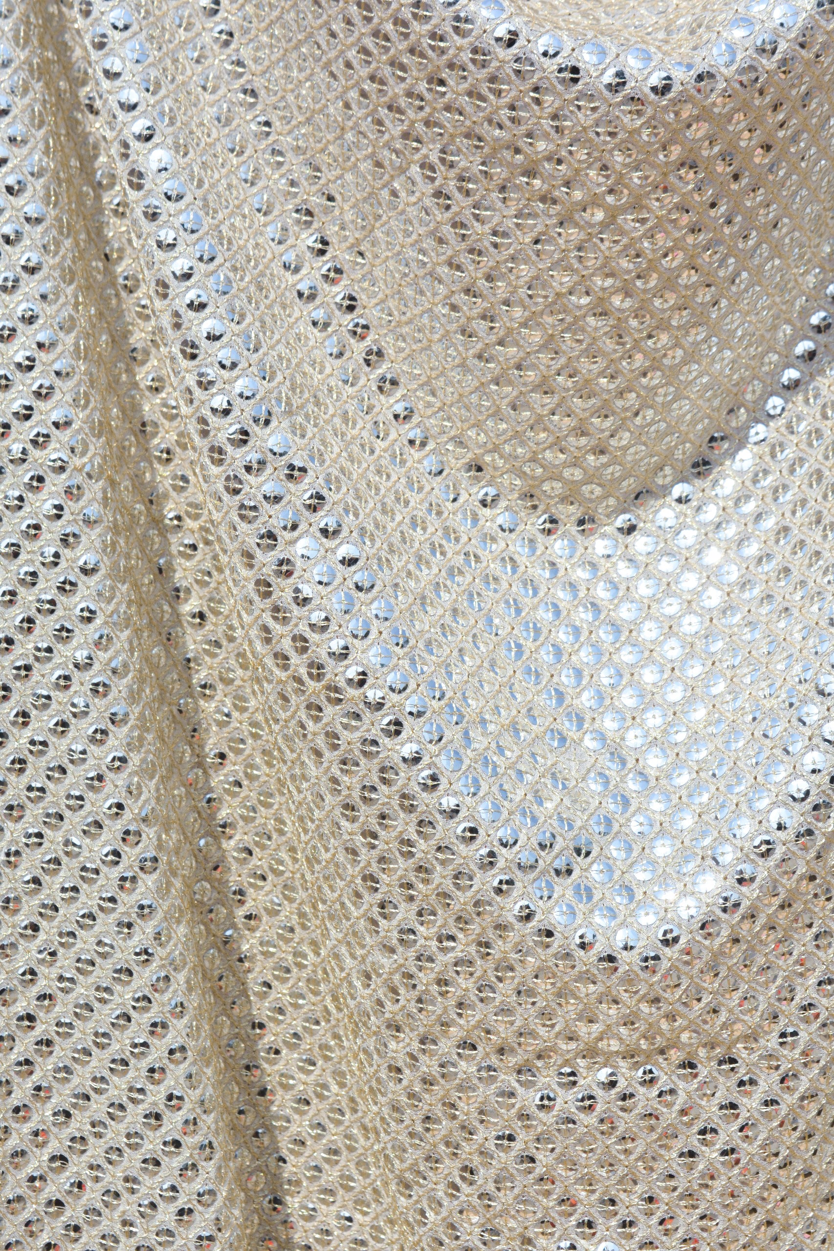 All-Over Sequin Embroidery on Chiffon Fabric  (42" Width)