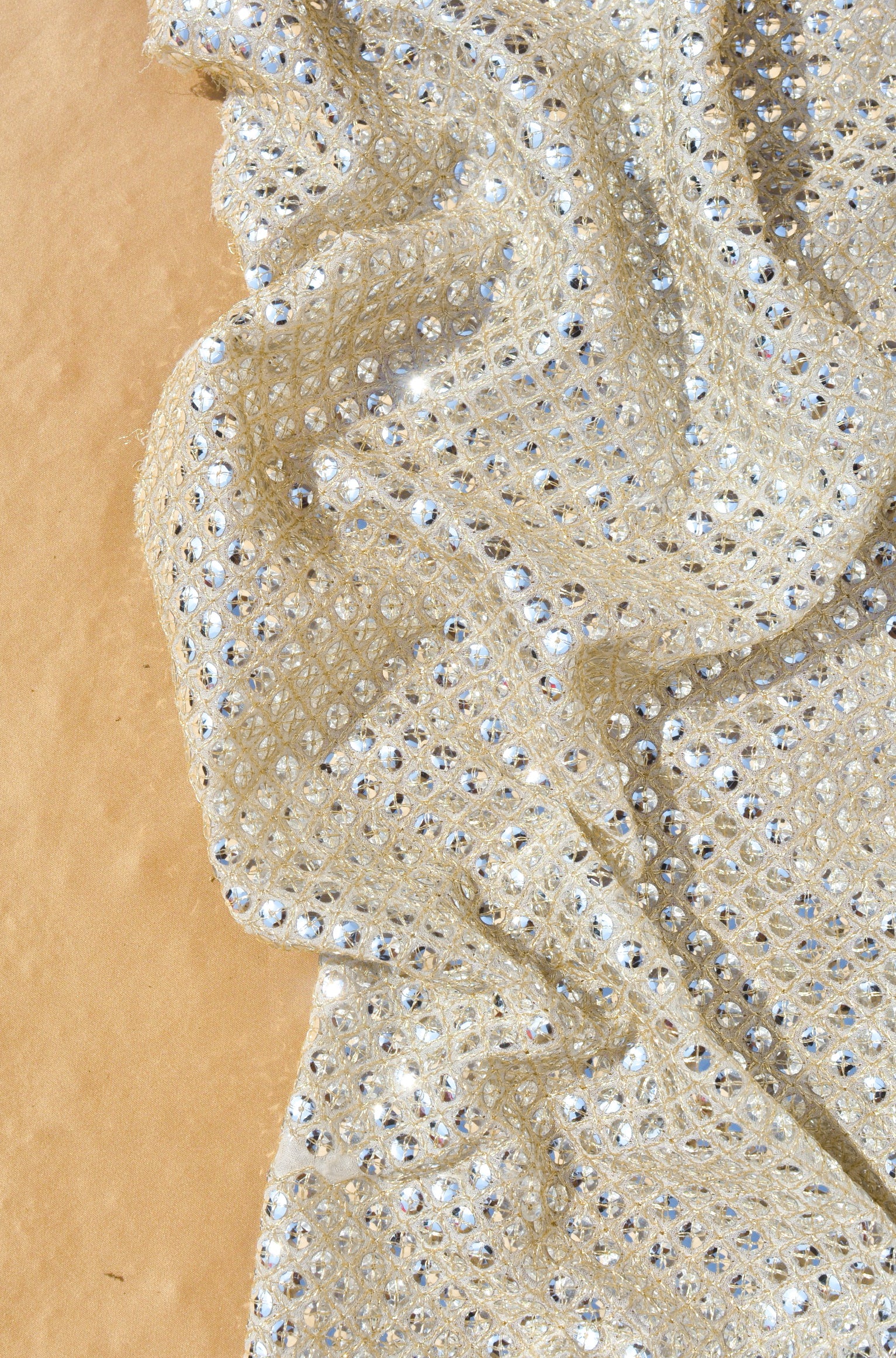 All-Over Sequin Embroidery on Chiffon Fabric  (42" Width)