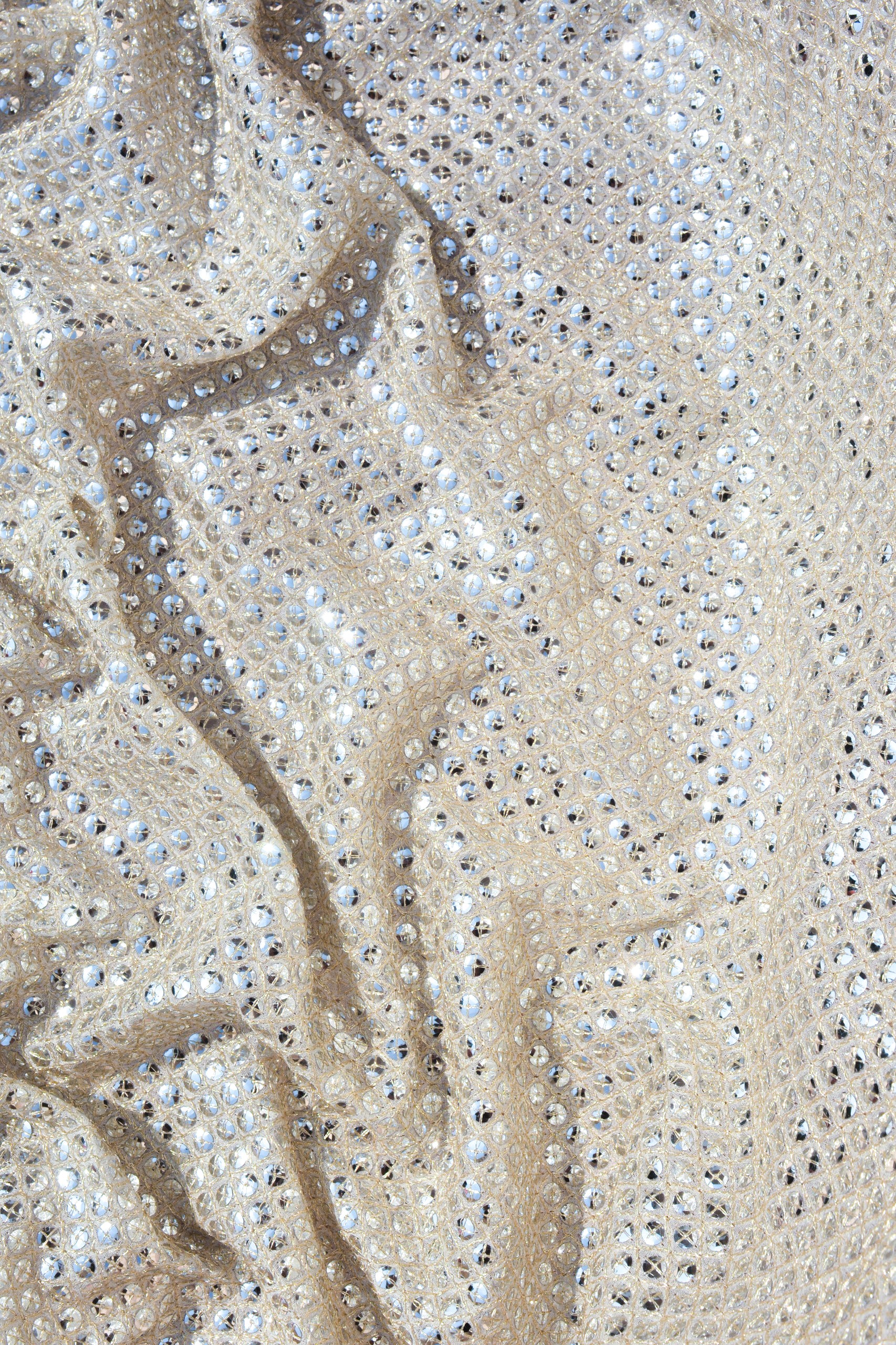 All-Over Sequin Embroidery on Chiffon Fabric  (42" Width)