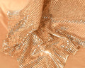 Interlocking Sequin Mesh Fabric: Metallic Sequin Web
