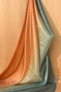 Gradient Organza Silk: Tri-Shade Ombré, Crystal-Studded Silk Blend