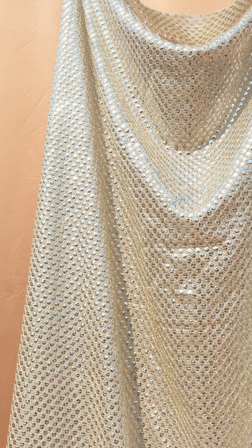 All-Over Sequin Embroidery on Chiffon Fabric  (42" Width)