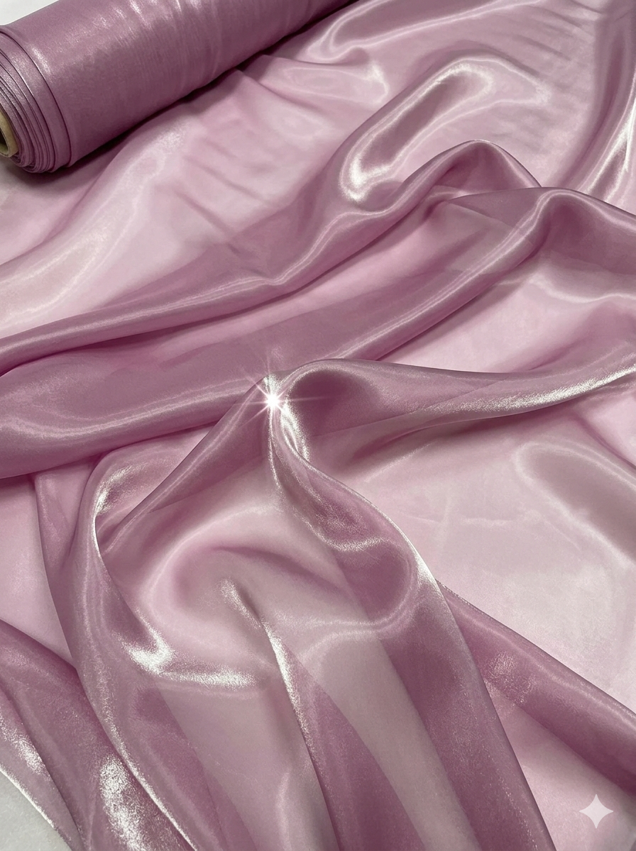 Liquid Organza: High-Gloss Reflective, Sheer Fabric