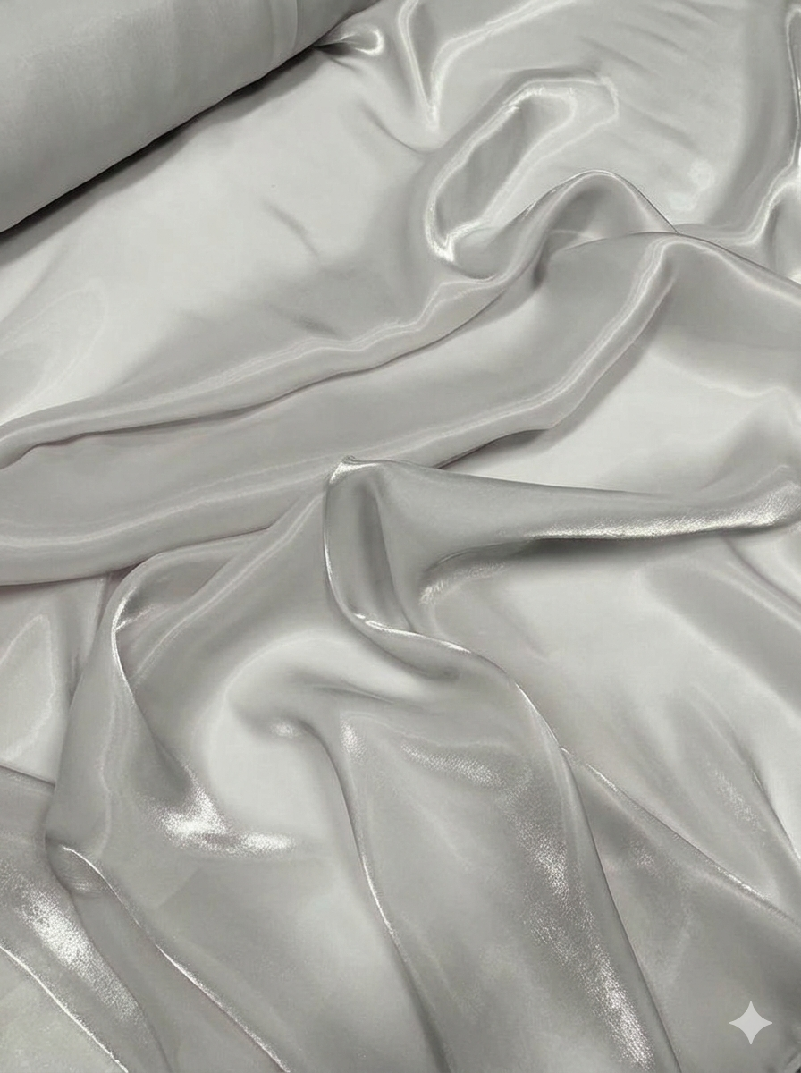 Liquid Organza: High-Gloss Reflective, Sheer Fabric