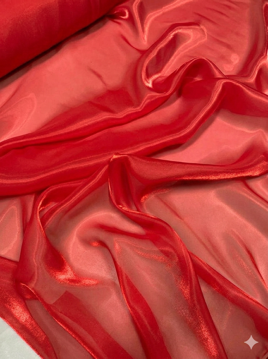 Liquid Organza: High-Gloss Reflective, Sheer Fabric