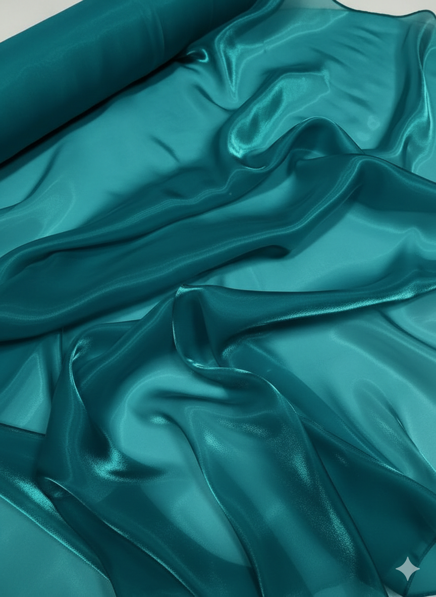 Liquid Organza: High-Gloss Reflective, Sheer Fabric
