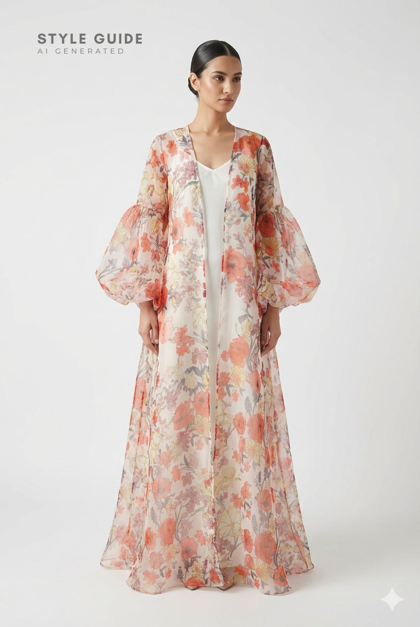 Printed Organza Semi-Sheer | Exotic Floral Design