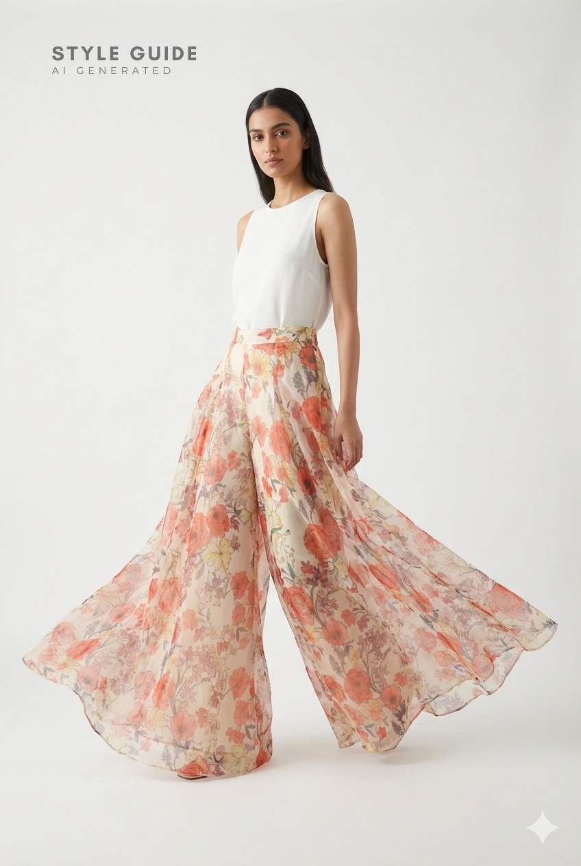 Printed Organza Semi-Sheer | Exotic Floral Design
