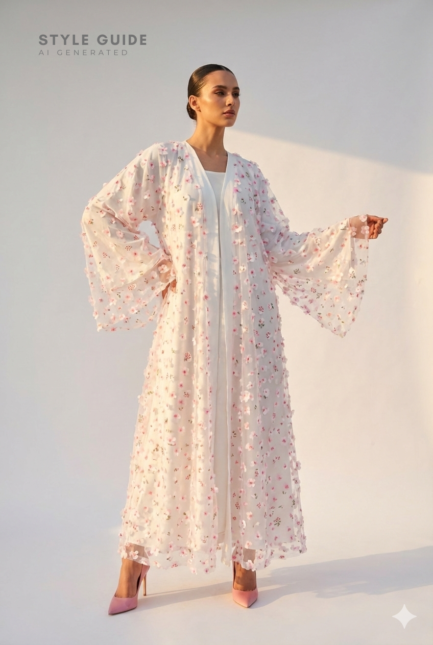 3D Appliqué Floral Tulle: 3D Flowers on Sheer Net (44" Width)