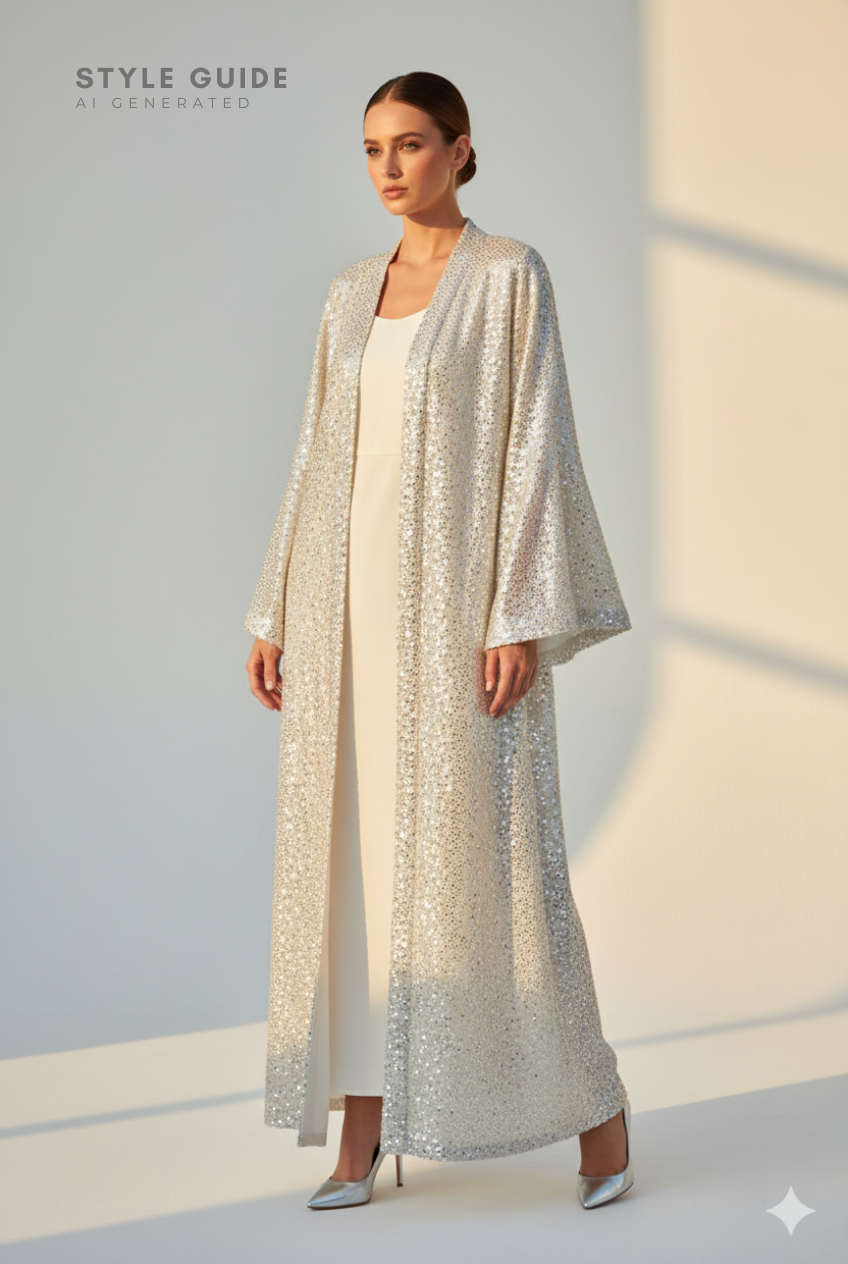 All-Over Sequin Embroidery on Chiffon Fabric  (42" Width)